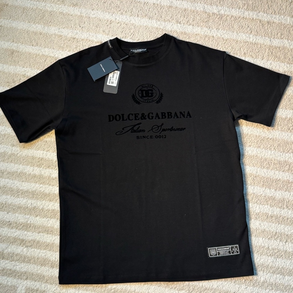 Dolce & Gabbana Black Graphic Men's Tee
